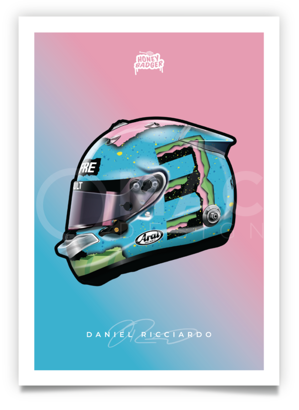 Daniel Ricciardo 2019 "Number 3" F1 Helmet Poster