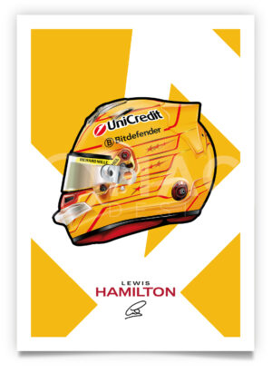 Lewis Hamilton 2025 Ferrari Helmet Poster